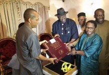 Aso Villa Chapel presents Gov. Dickson a “Legacy Bible” …As governor solicits prayers for leaders