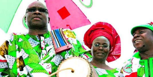 Ekiti: Fayose Congratulates Ngige For Campaigning For Him at the APC Mega Rally in Ekiti