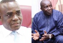 2019: Bloody APC Gov primary: Udoedeghe slaps Ita Enang over attempt to hijack materials ….Disoriented presidential aide bites Udoedeghe’s hand to escape