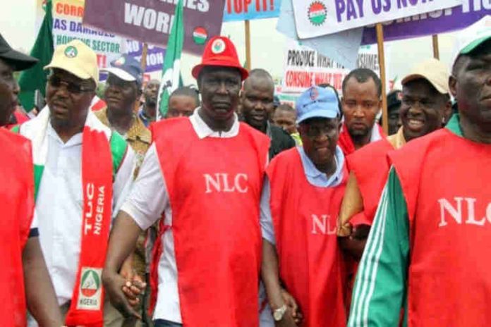NLC President Ayuba leading protesting members (Image Credit: Goodgle)