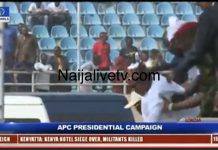 Breaking News: President Buhari Fall during a Presidential Rally in Lokoja (See Photos/Video)