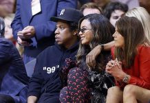 Beyonce Shows Off Stylish Look In Skintight Catsuit As She Joins Jay-Z At NBA Games