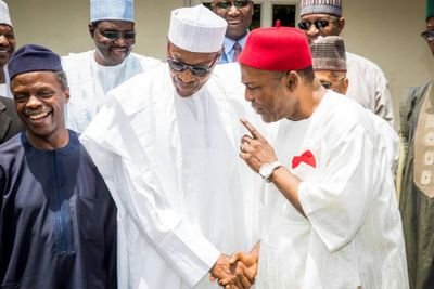 SGF Ogbonnaya Onu , President Buhari and Vice President Osinbajo SGF Ogbonnaya Onu , President Buhari and Vice President Osinbajo