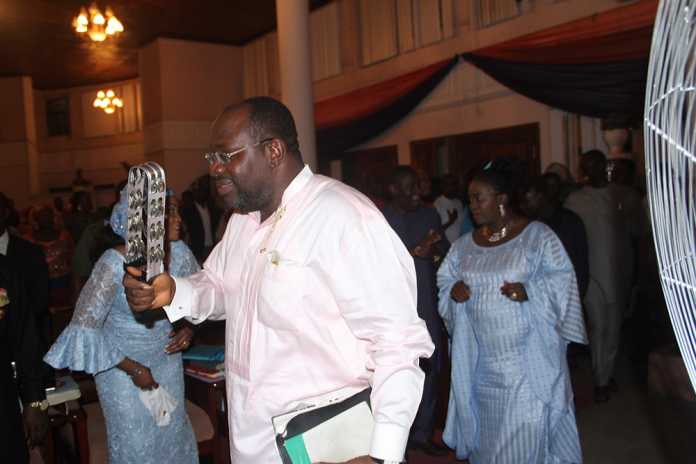 Bayelsa State Governor, Hon. Seriake Dickson, and his wife, Dr. (Mrs.) Rachael Dickson, on arrival for the June 2019 State Monthly Praise Night, at the King of Glory Chapel, Government House, Yenagoa.