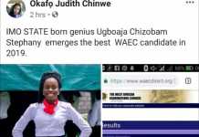 Best WASSCE Student, Chizobam Stephany to get scholarship