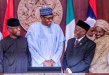 PHOTOS: President Buhari Swears in Honourable Justice Tanko Muhammad as Chief Justice of Nigeria