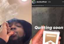 Davido Announces He Will Quit Smoking