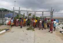 JUST IN: Massive Protesters shutdown SPDC Premises in Delta