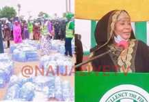 PHOTO NEWS: Bauchi First Lady Distributes Packs Of Sachet Water To Young Women As Start-Ups