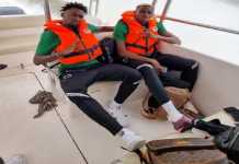 PHOTO: Eagles Enjoying Lagos Waterways On Their Way Back From Benin Republic
