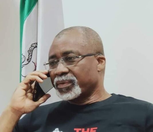 Photostory: Senator Abaribe rocks ‘Dot Nation’ T-shirt