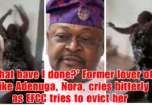 See The Pathetic Video Of Mike Adenuga’s Alleged Mistress Weeping Bitterly As EFCC Ejects Her From Her House