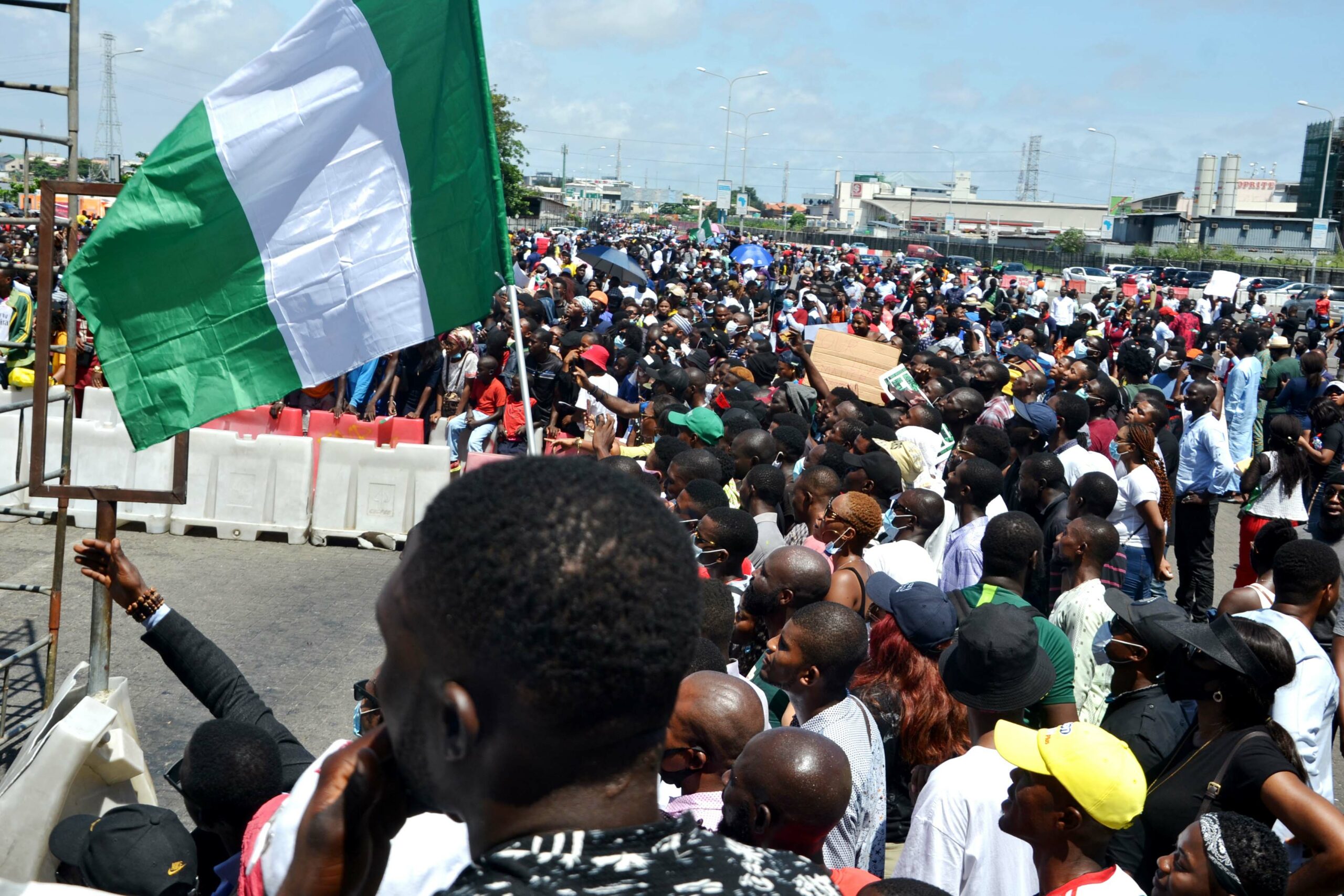 EndSars Protester continue at Lekki Toll Gate in Lagos.Photo Akeem Salau