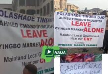Protest In Lagos As Tinubu’s Daughter Imposes N5million Fine On Oyingbo Traders, Locks Shops