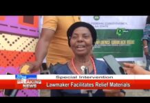 VIDEO: Oseke, NEMA Distributes relief materials to victims of Flood in Southern Ijaw Federal Constituency