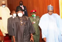 Road Crash: Don’t Be Distracted, Buhari Tells Jonathan ECOWAS Special Envoy on the crisis in Mali, former President Goodluck Jonathan (left) with President Muhammadu Buhari, after a meeting on Mali at the Presidential Villa in Abuja yesterday
