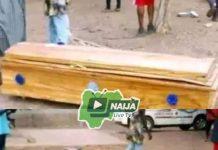 PHOTO STORY: In-Laws Reject Casket Bought By Benue Man For His Wife’s Mother’s Burial