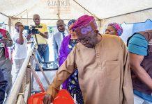 Vote peacefully, president-elect, Bola Tinubu says as he casts his vote