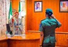 PHOTOS: Tinubu’s wife receives first female Nigerian graduate of Royal Military Academy, UK PHOTOS: Tinubu’s wife receives first female Nigerian graduate of Royal Military Academy, UK