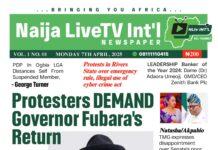 Top Latest updates from Naija LiveTV INT’L weekly newspaper… Maiden April Edition