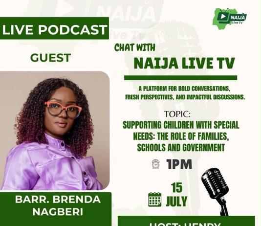 Meet our guest for July 15th 2026, Barr. Oyakemebenafa Brenda Nagberi on the Chat with Naija Live Tv